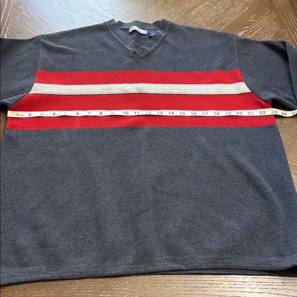 Vintage 90’s Structure blue & red striped V-neck sweater Size M